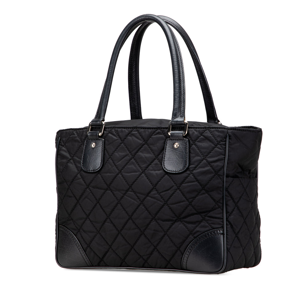 Paris New York Quilted Nylon Tote Black - Gaby Paris