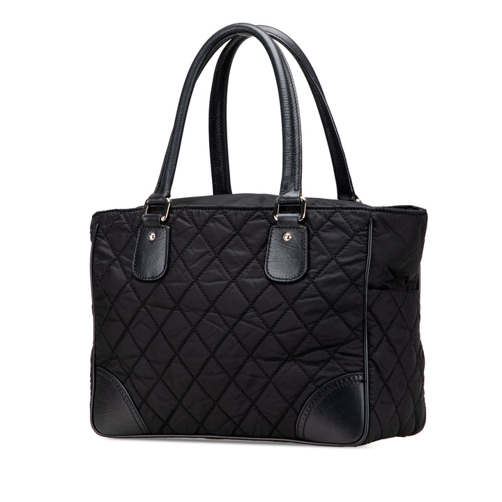 Paris New York Quilted Nylon Tote Black - Gaby Paris
