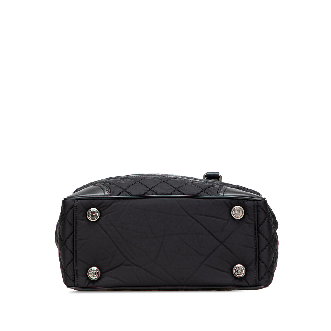 Paris New York Quilted Nylon Tote Black - Gaby Paris