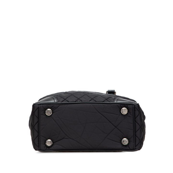 Paris New York Quilted Nylon Tote Black - Gaby Paris