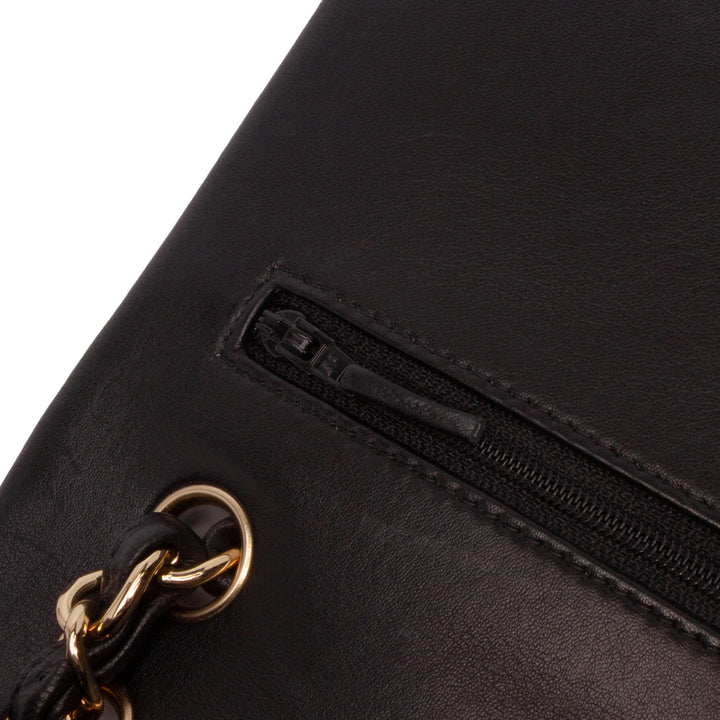 Jumbo Classic Lambskin Double Flap Black - Gaby Paris