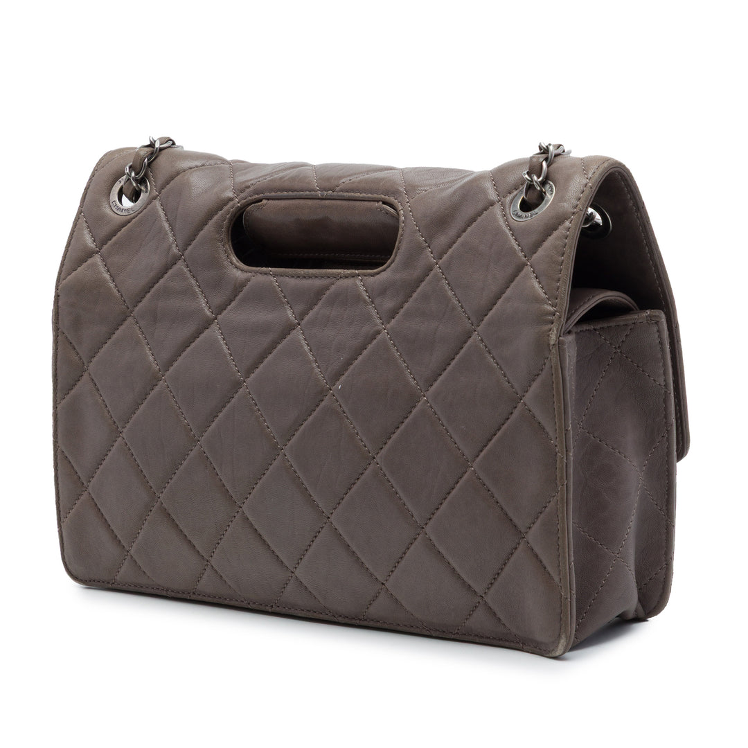 Chanel Paris Byzance Washed Take Away à rabat Jumbo Cuir d'agneau