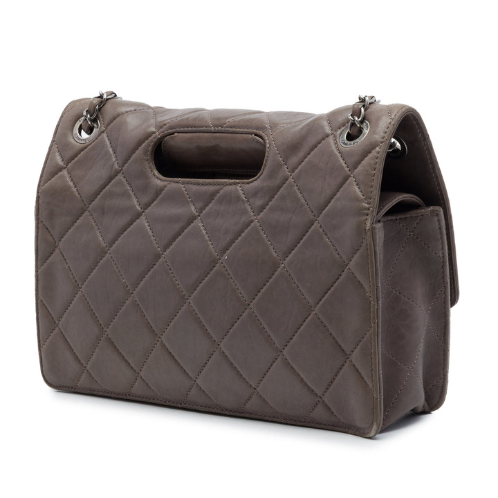 Chanel Paris Byzance Washed Take Away à rabat Jumbo Cuir d'agneau