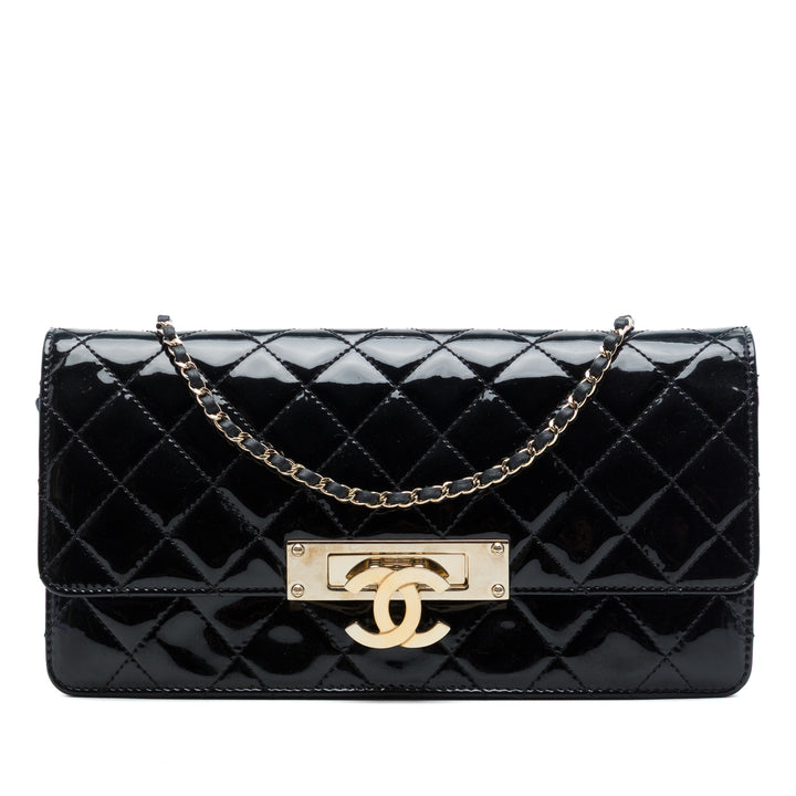 Matelassé Golden Class East West Wallet on Chain Noir
