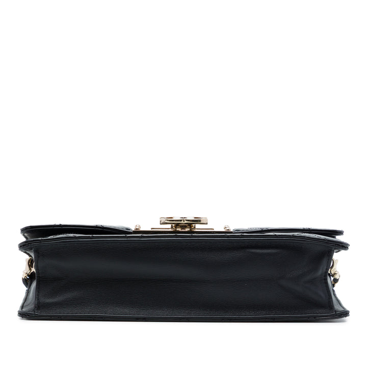 Matelassé Golden Class East West Wallet on Chain Noir