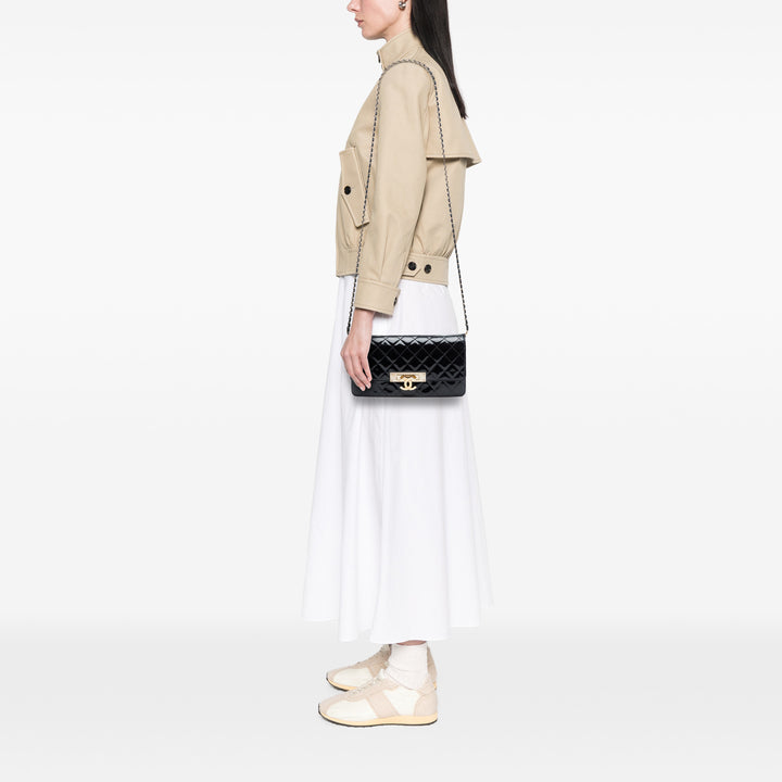 Matelassé Golden Class East West Wallet on Chain Noir