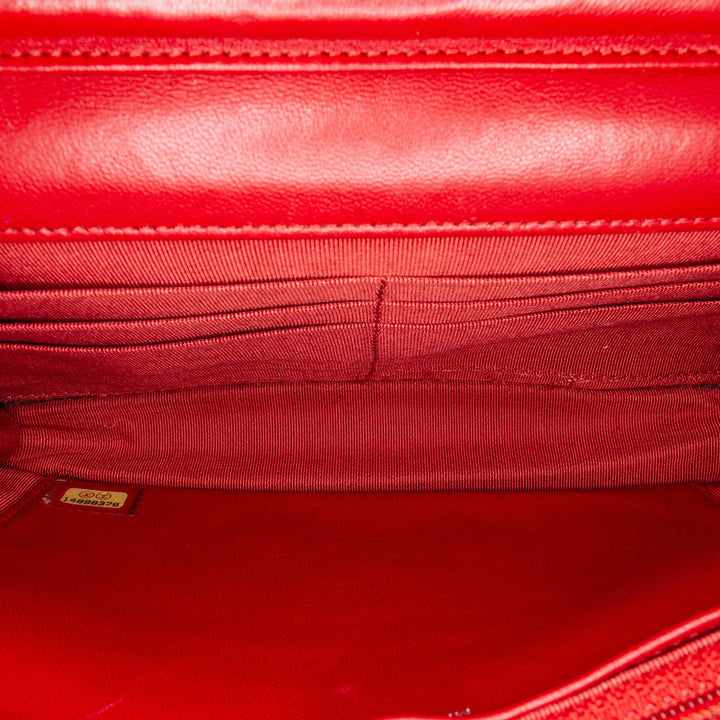 Classic Lambskin Wallet on Chain Red - Gaby Paris