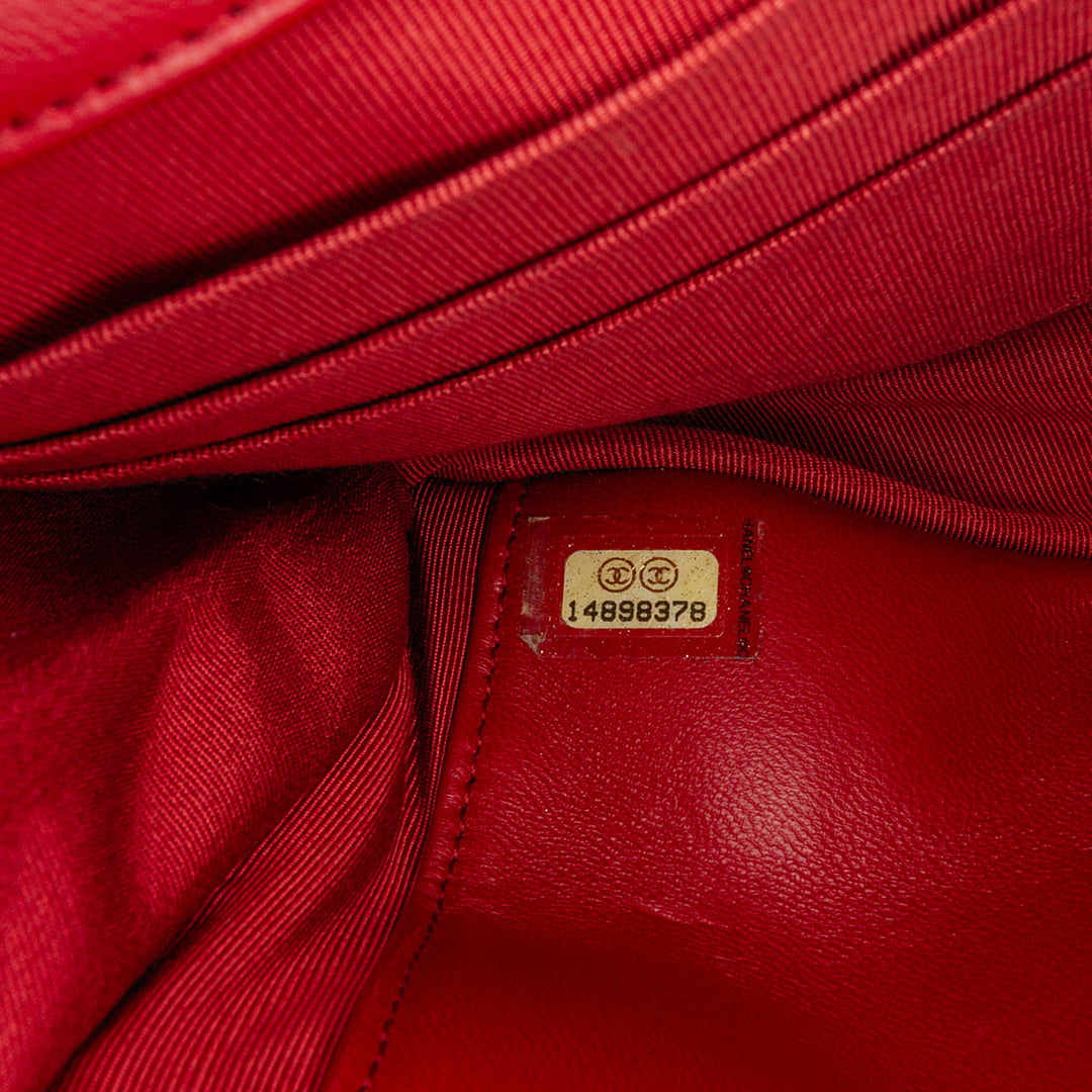 Classic Lambskin Wallet on Chain Red - Gaby Paris