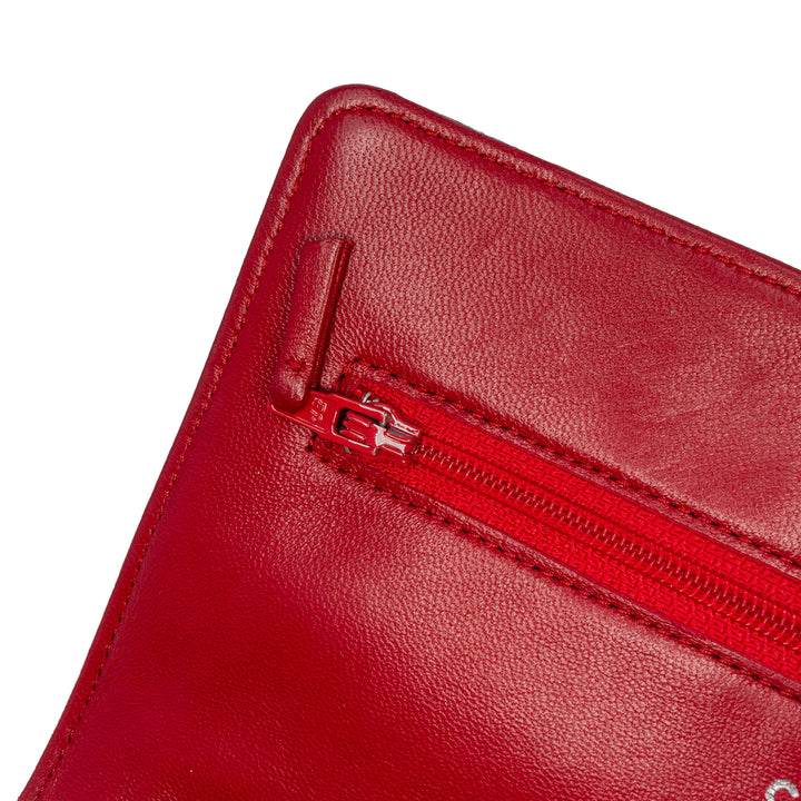 Classic Lambskin Wallet on Chain Red - Gaby Paris
