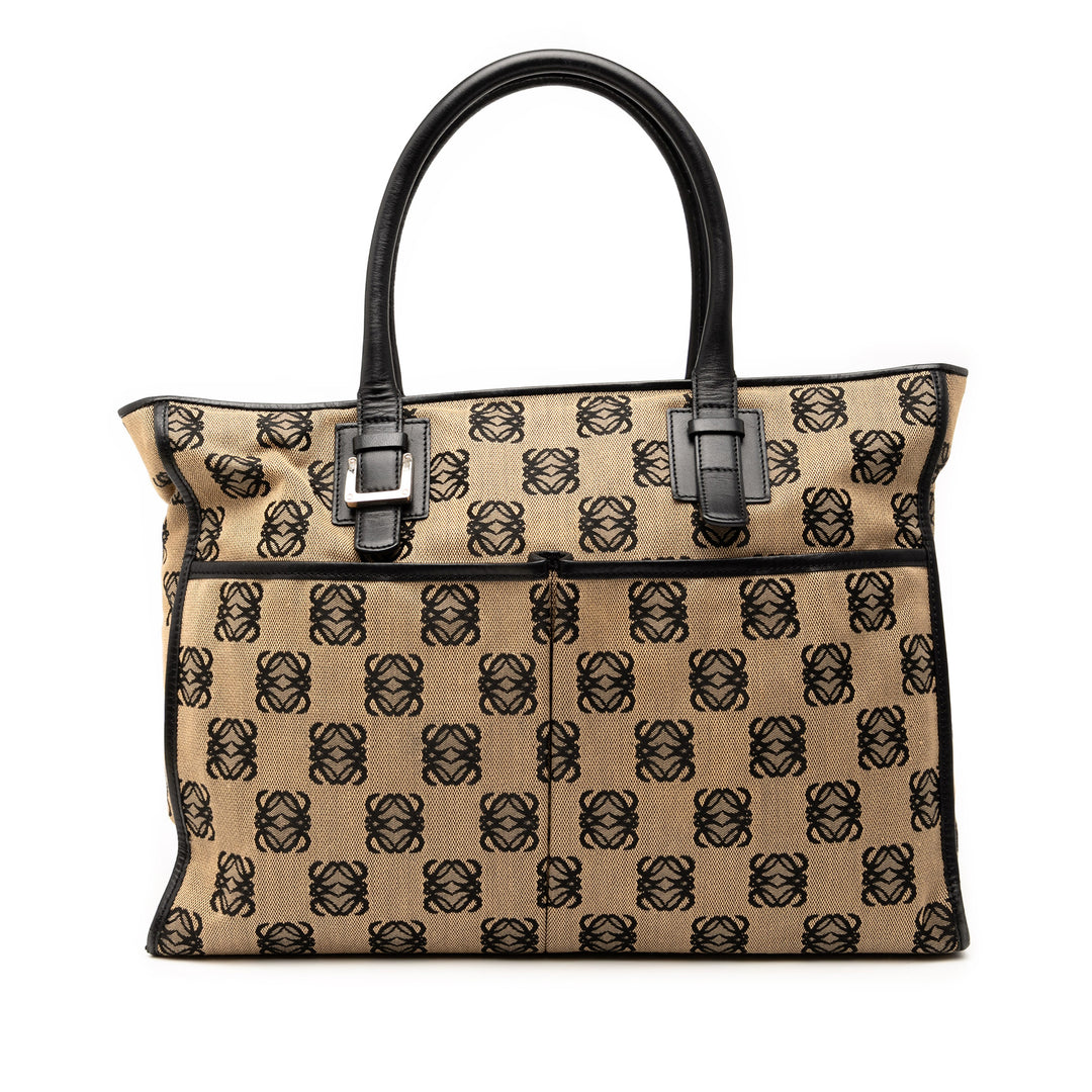 LOEWE Anagram Toile Repeat Cabas Marron – GABY PARIS Authentique