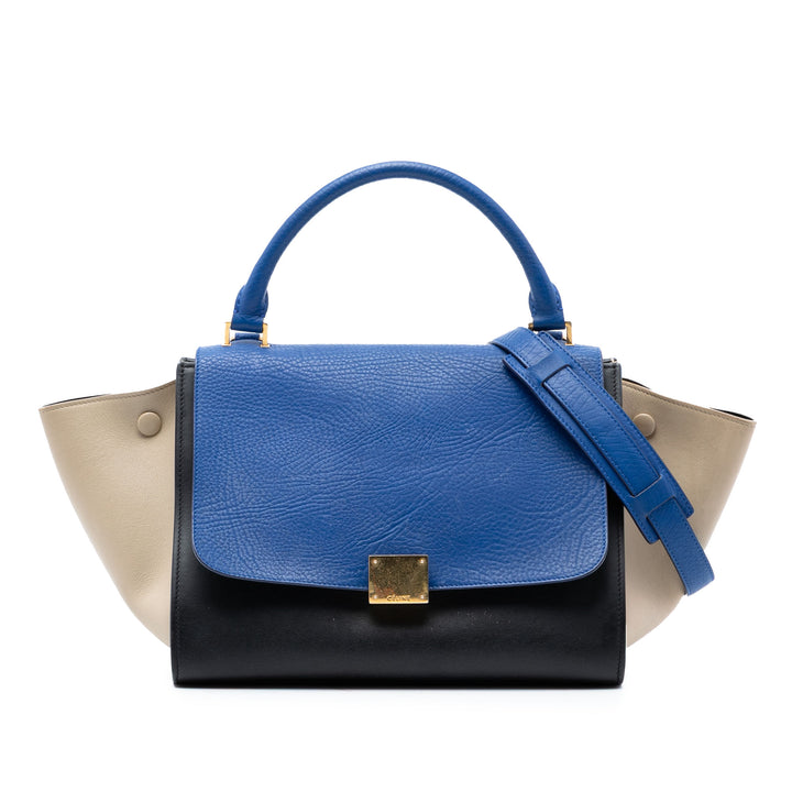Celine Small Tricolor Cuir Trapeze Sac