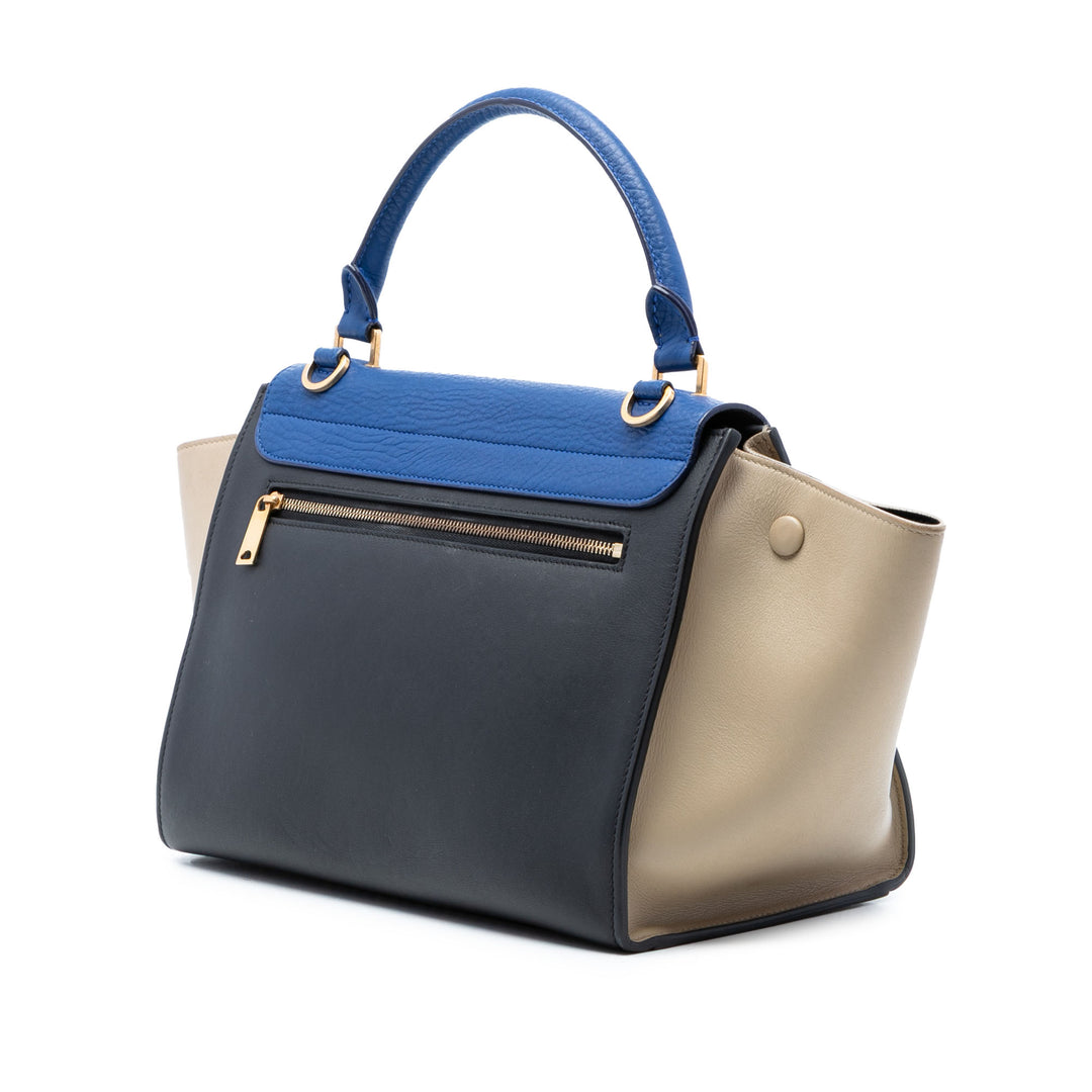 Celine Small Tricolor Cuir Trapeze Sac