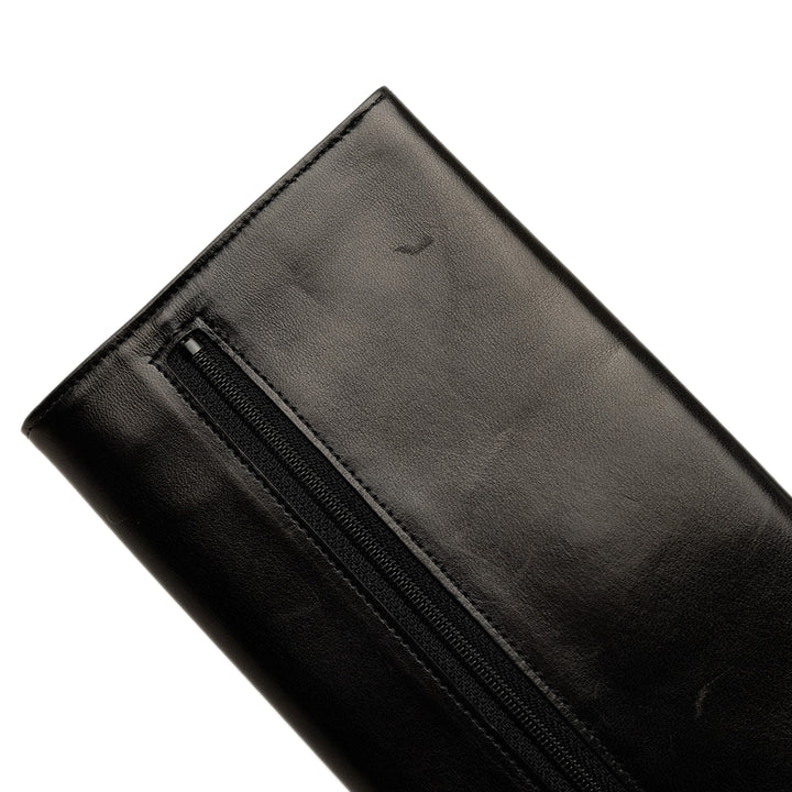 Chanel CC Surpiqué Double rabat Portefeuille long Cuir d'agneau Noir – vue 9 – GABY PARIS