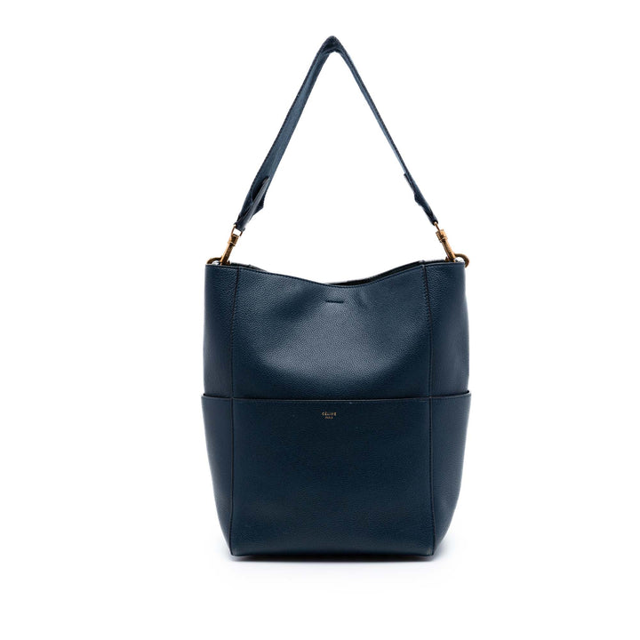 Celine Medium Soft Cuir de veau grainé Seau Sangle Bucket Sac