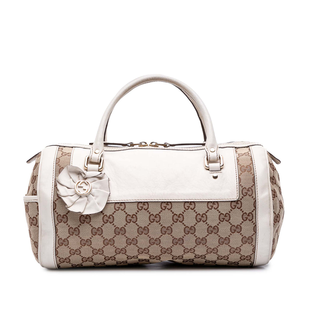 GG Canvas Trophy Boston Bag Brown - Gaby Paris