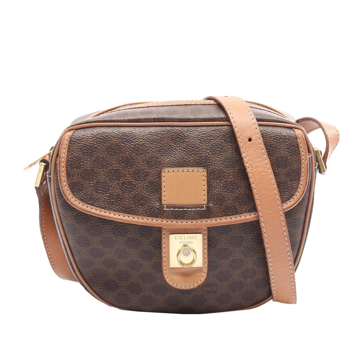 Macadam Coated Canvas Crossbody Brown - Gaby Paris