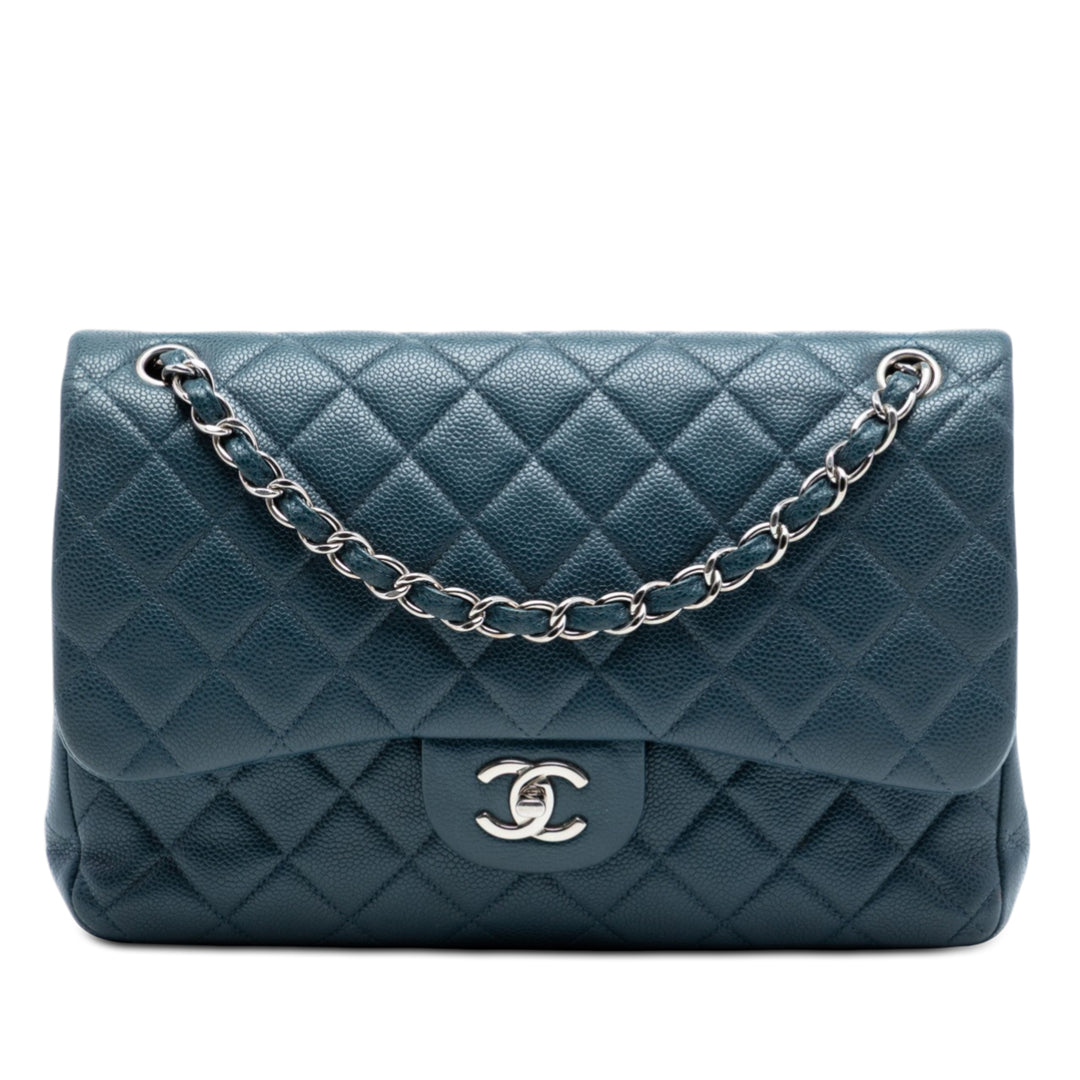 Chanel Classic Double rabat Jumbo Cuir caviar