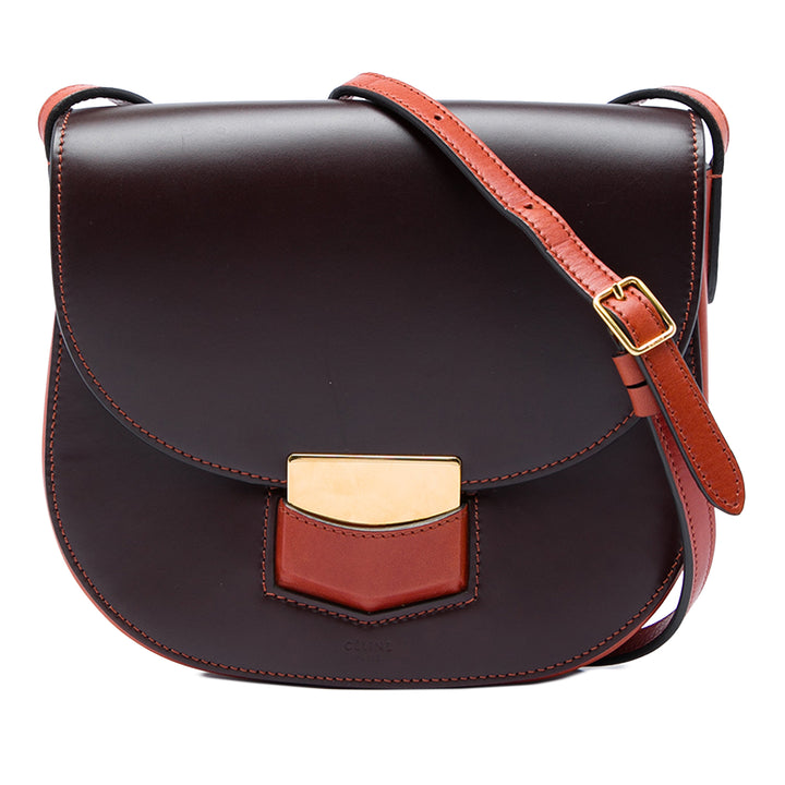 Bicolore Glacé Trotteur Sac Petit Cuir de veau Marron