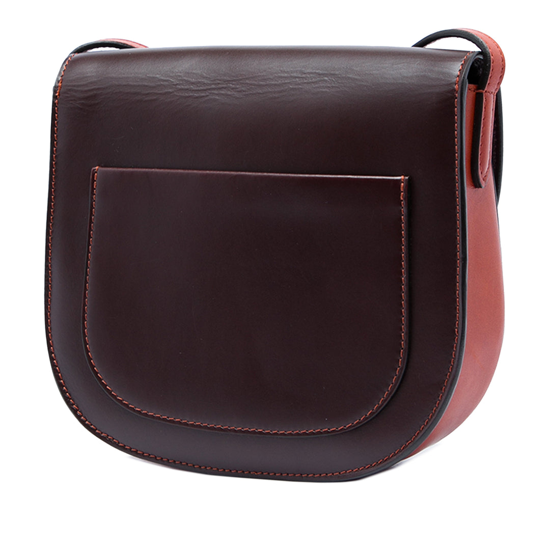 Bicolore Glacé Trotteur Sac Petit Cuir de veau Marron