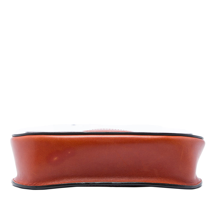 Bicolore Glacé Trotteur Sac Petit Cuir de veau Marron