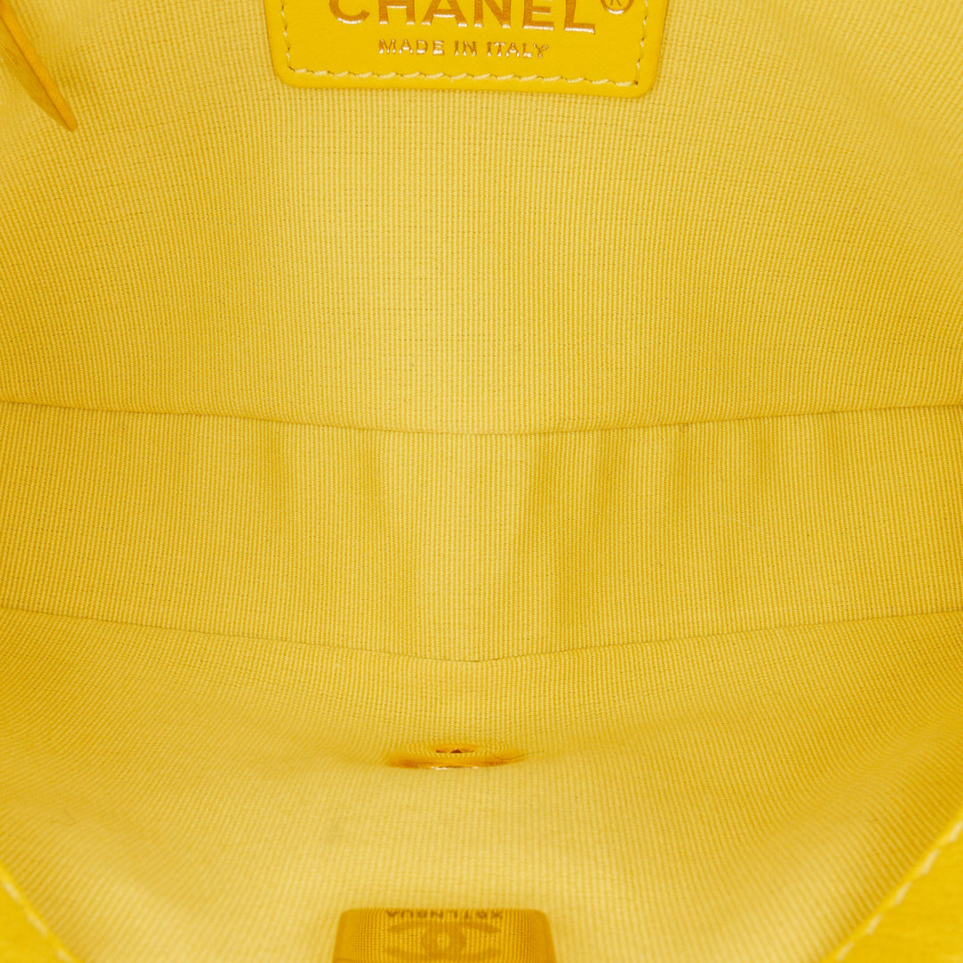 Mini Quilted Caviar CC You Flap Yellow - Gaby Paris