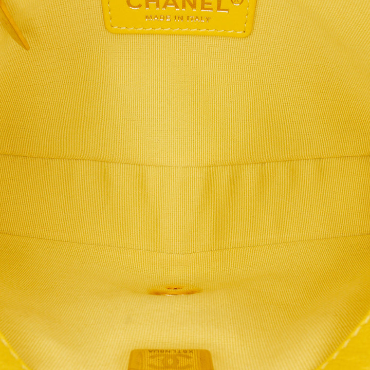 Mini Quilted Caviar CC You Flap Yellow - Gaby Paris