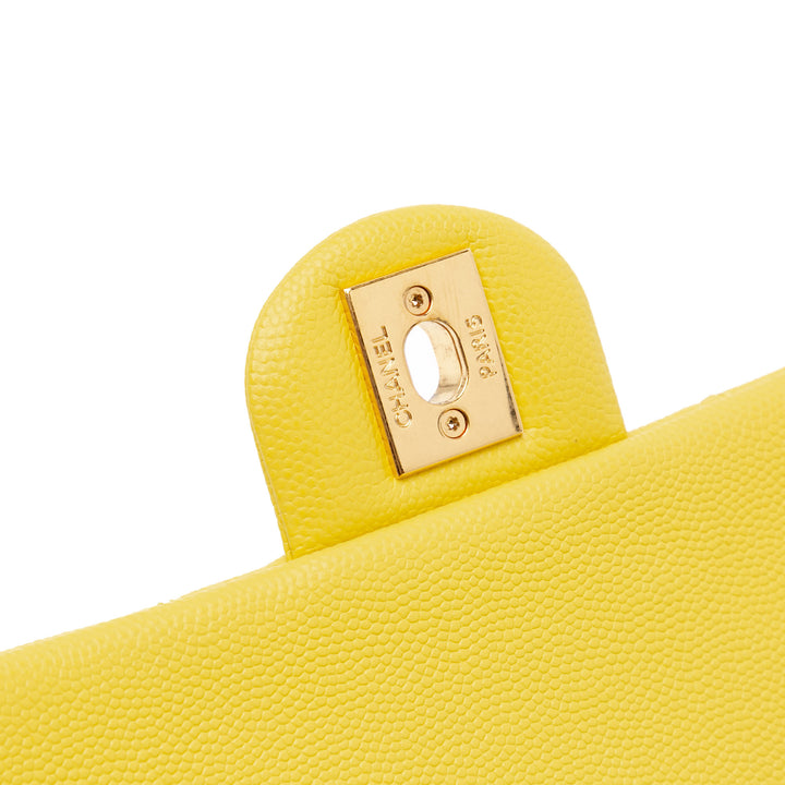 Mini Quilted Caviar CC You Flap Yellow - Gaby Paris