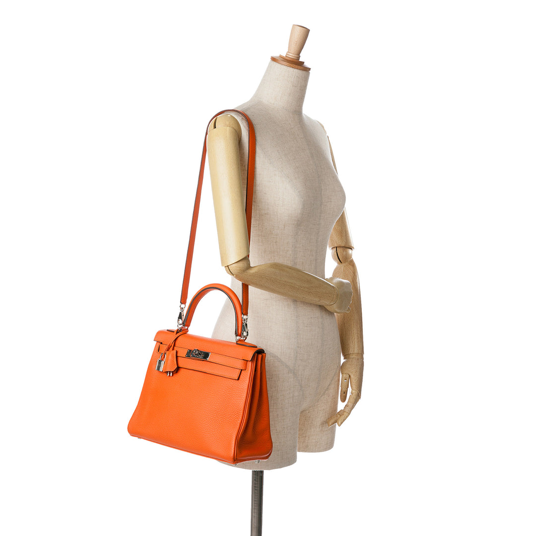 Hermès Togo Kelly II Retourne 28 Orange