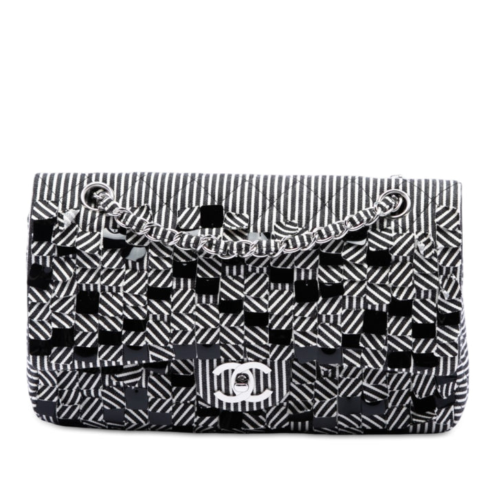 Classic Sequins Stripes Double rabat Moyen Noir