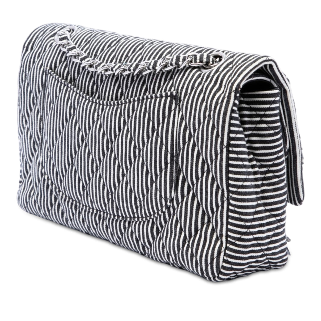 Classic Sequins Stripes Double rabat Moyen Noir