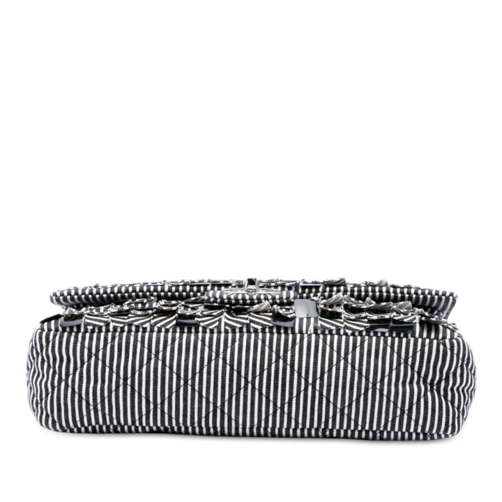 Classic Sequins Stripes Double rabat Moyen Noir
