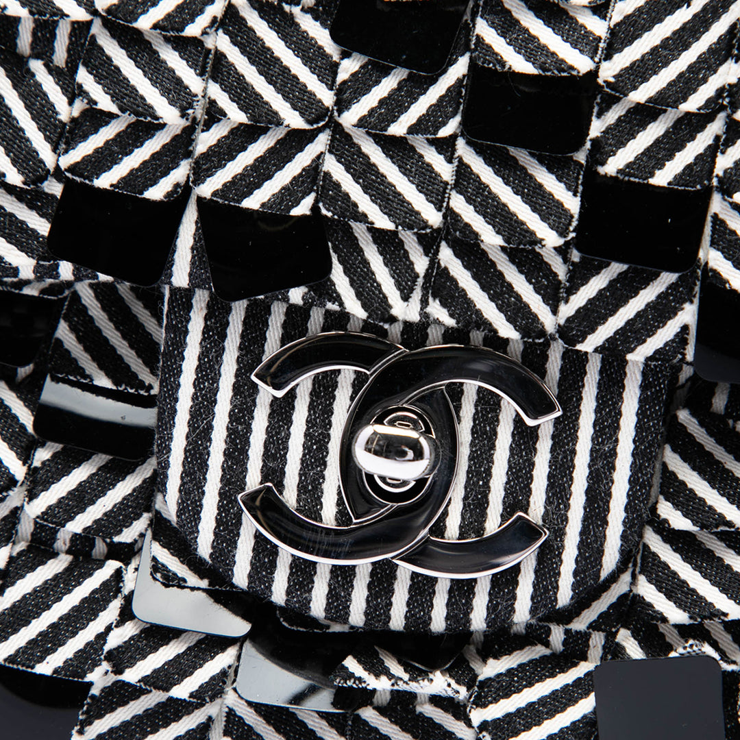 Classic Sequins Stripes Double rabat Moyen Noir