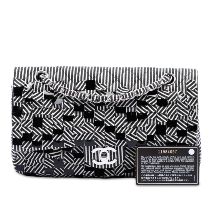 Classic Sequins Stripes Double rabat Moyen Noir