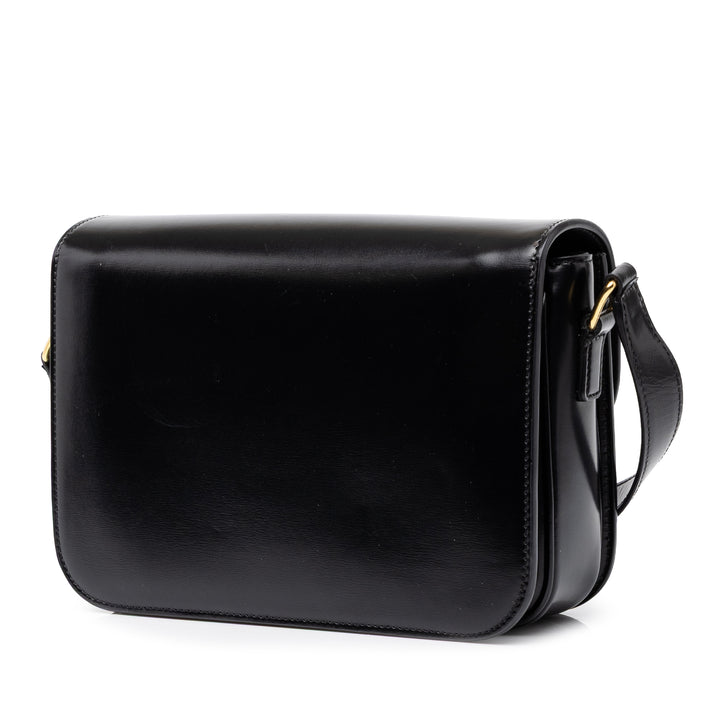 Classique brillant Triomphe Sac Cuir de veau Noir