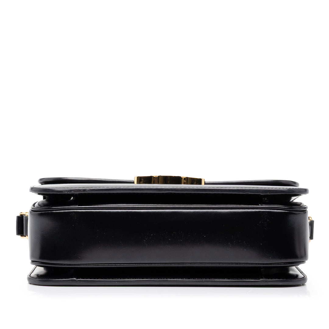 Classique brillant Triomphe Sac Cuir de veau Noir