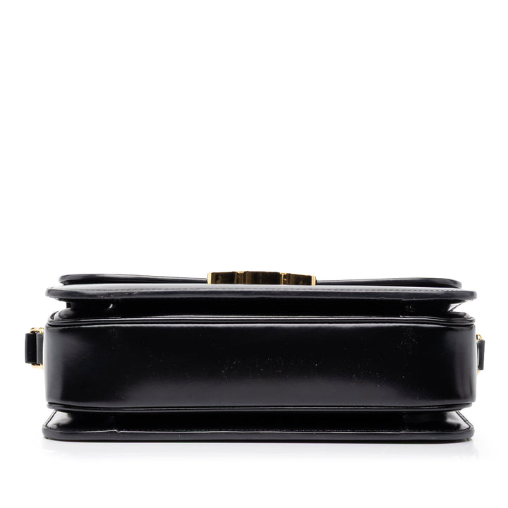 Classique brillant Triomphe Sac Cuir de veau Noir