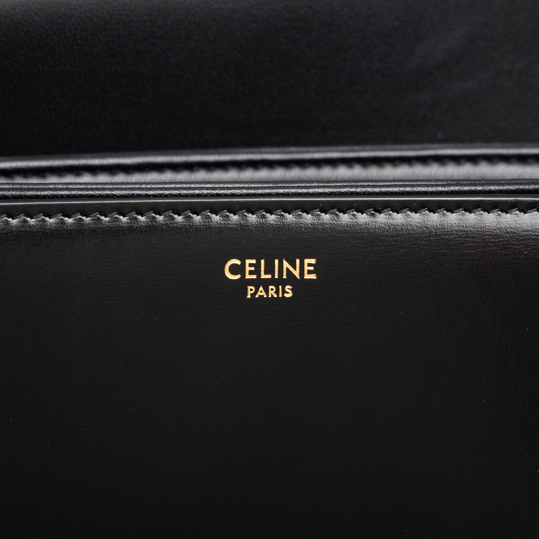 Classique brillant Triomphe Sac Cuir de veau Noir