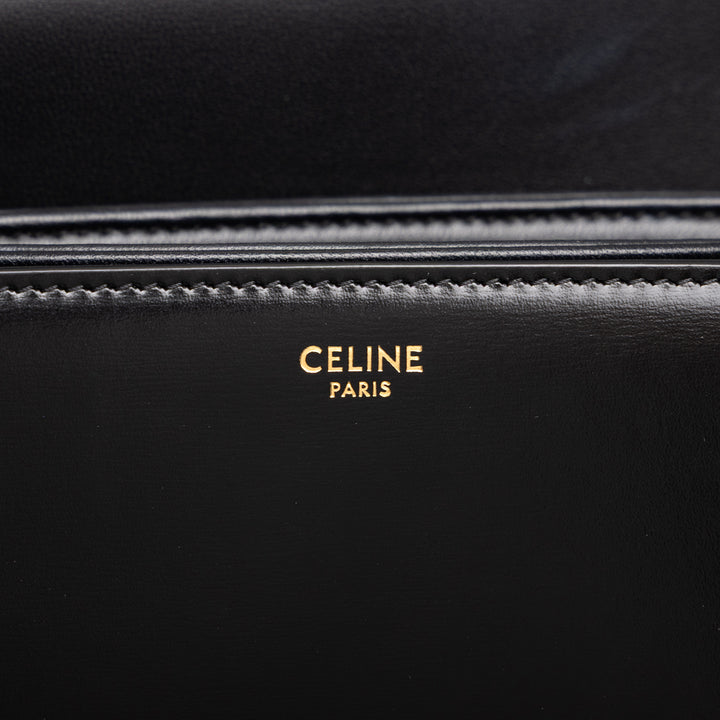 Classique brillant Triomphe Sac Cuir de veau Noir