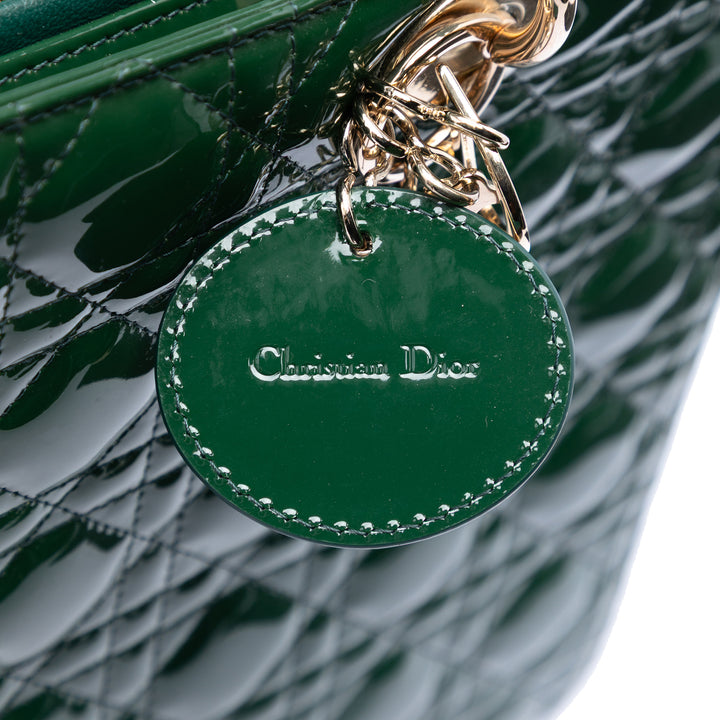 Dior Large Cuir verni Cannage Lady Dior