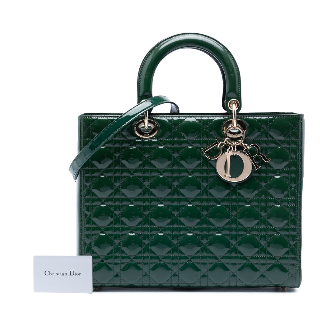 Dior Large Cuir verni Cannage Lady Dior