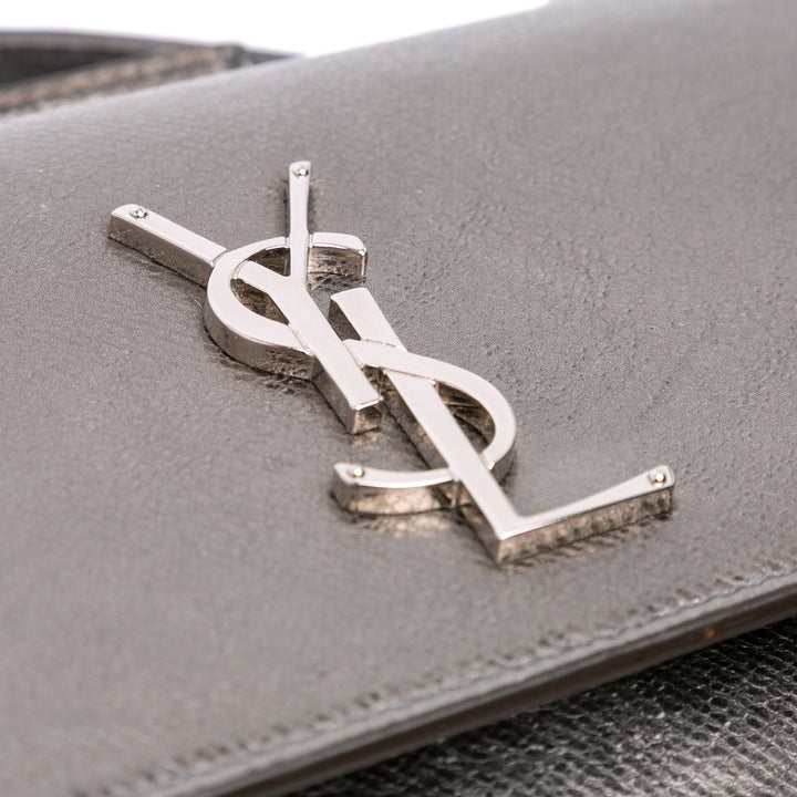 Saint Laurent Medium Métallisé Cuir Monogram Sunset Sac porté croisé Argenté