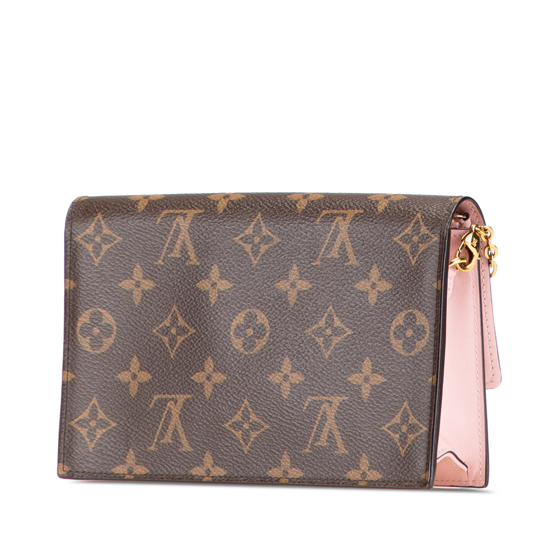 Flore Wallet on Chain Monogram Marron