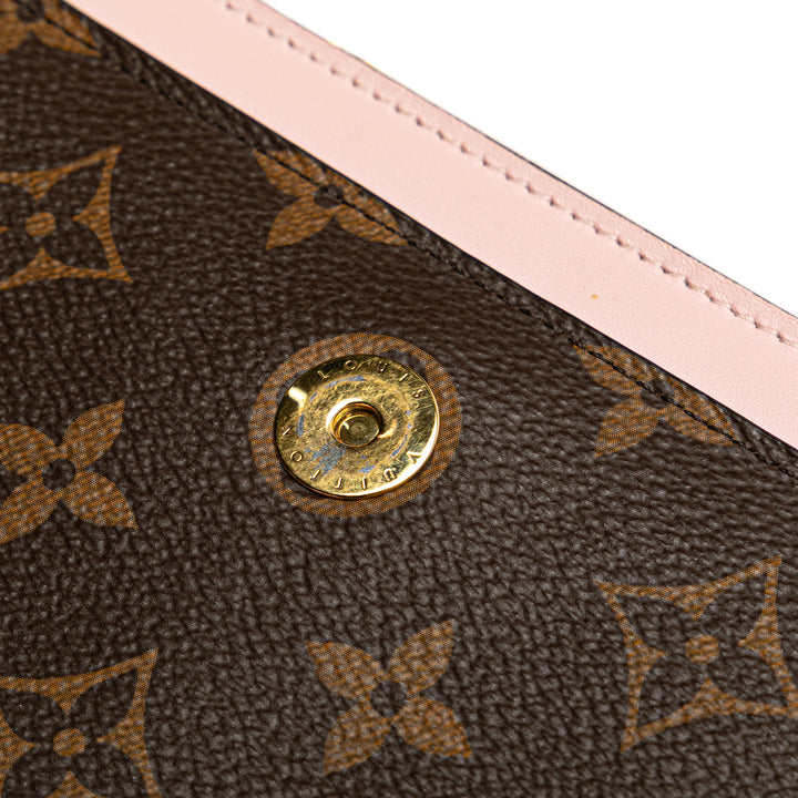 Flore Wallet on Chain Monogram Marron