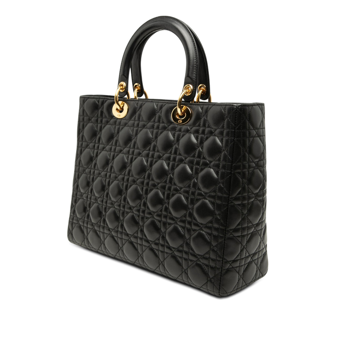 Dior Large Cuir d’agneau Cannage Lady Dior