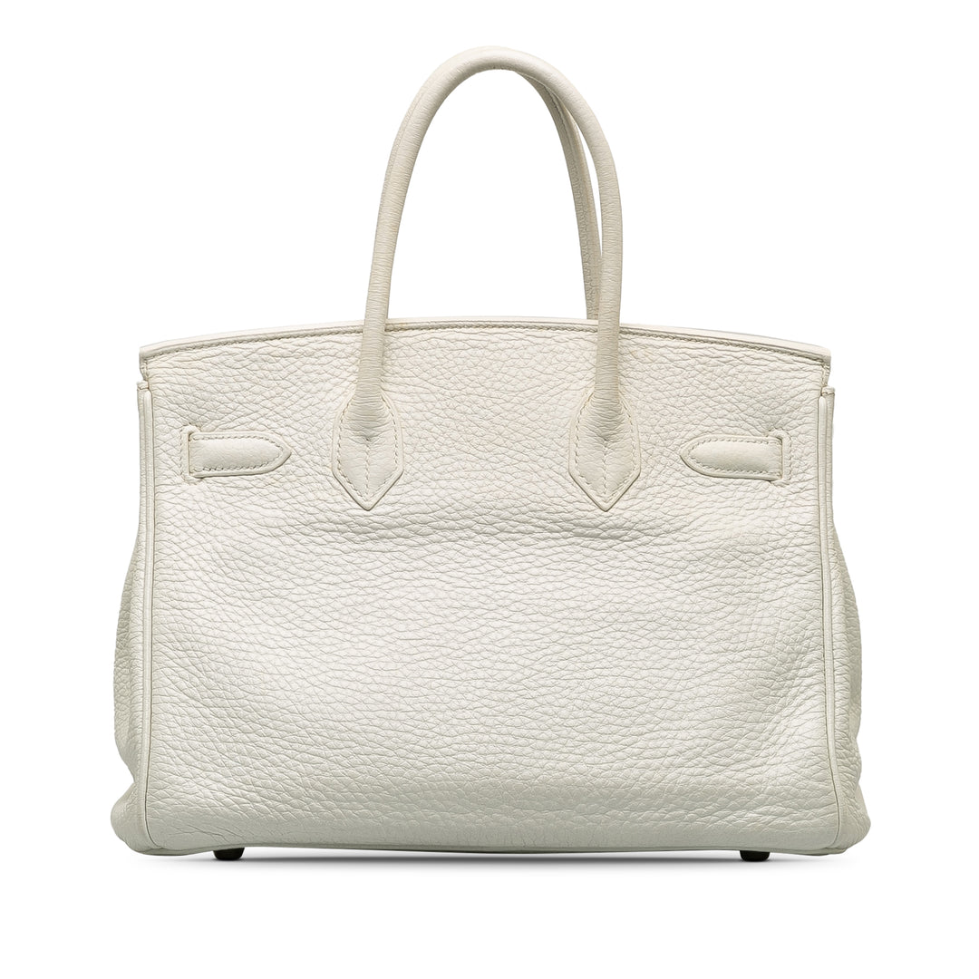 Hermès Clemence Birkin 30 White - GABY PARIS