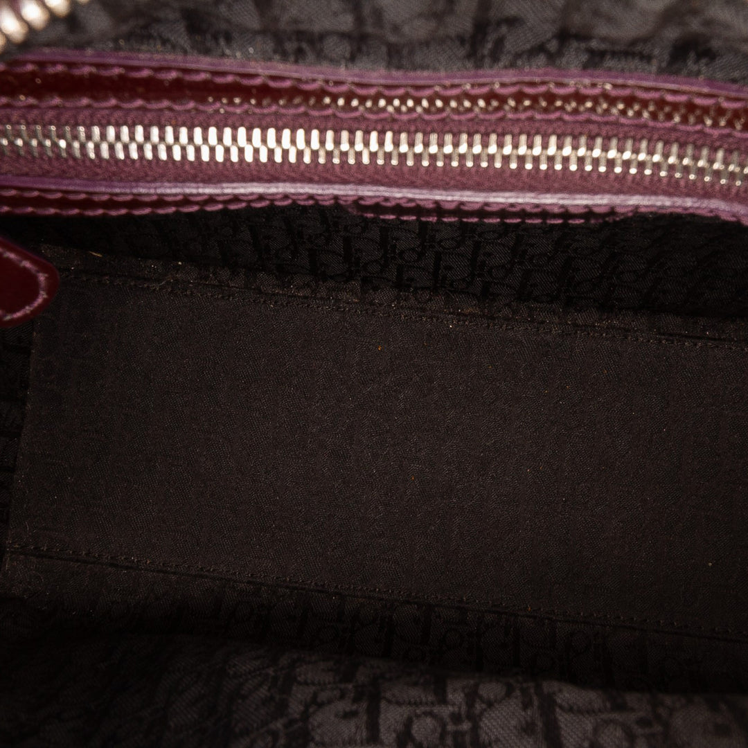 Dior Medium Cuir verni Cannage Lady Dior Rouge – GABY PARIS Authentique
