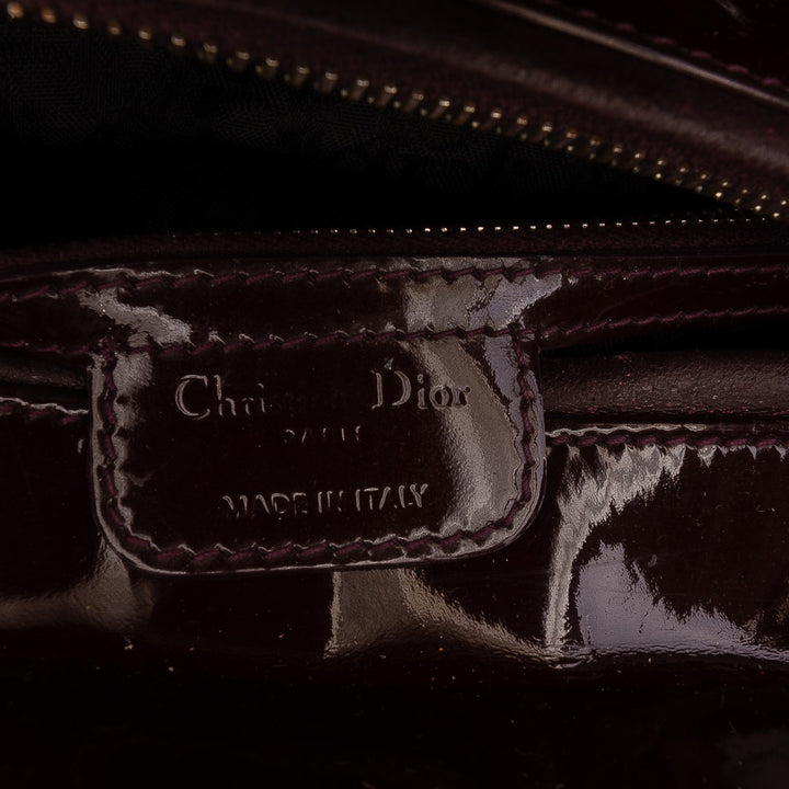 Dior Medium Cuir verni Cannage Lady Dior Rouge – GABY PARIS Authentique