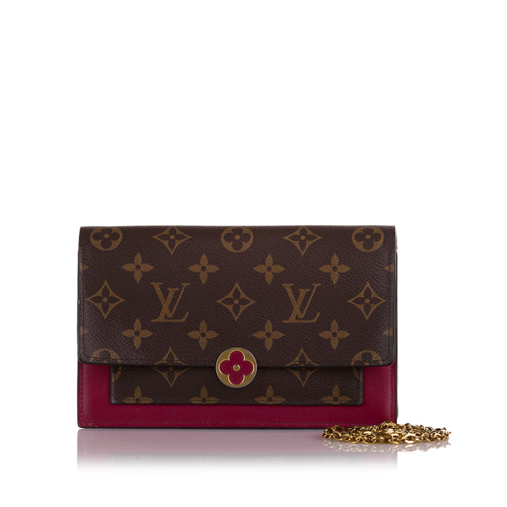 Monogram Flore Wallet On Chain Brown - Gaby Paris