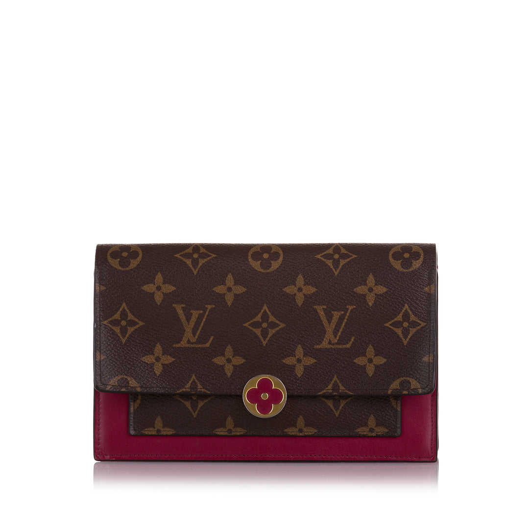 Monogram Flore Wallet On Chain Brown - Gaby Paris