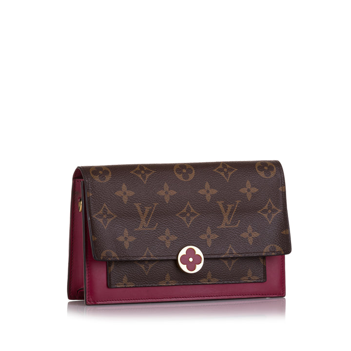 Monogram Flore Wallet On Chain Brown - Gaby Paris